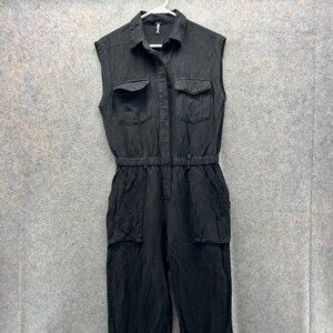 Young Fabulous & Broke Jumpsuit Womens XS Black Utility One Piece Linen YFB